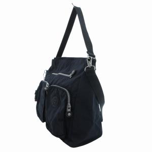 KIPLING ショルダーバッグ ハンドバッグ 2WAY ナイロン ゴリラチャーム ロゴ 紺 ネイビー /FF GY11