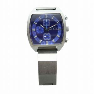 PAUL SMITH 腕時計 ウォッチ クォーツ クロノグラフ スクエア ロゴ 青文字盤 シルバー色 0530-H00893