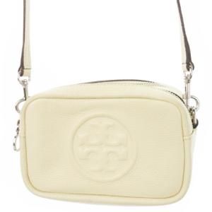 ショルダーバッグ ミニ ポシェット レザー 革 シボ革 ロゴ型押し ダブルT 白 アイボリー 10010066