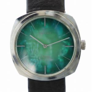 シャマード Chamde 腕時計 ウォッチ 21石 手巻き 緑蝶貝文字盤 ロゴ レザーベルト シルバー色