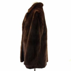 SAGA MINK LAPP FUR ミンクファーコート ショート 毛皮 アウター 11号 茶 ブラウン /DK GY18