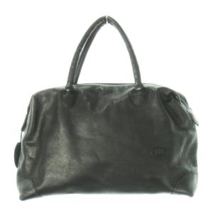 ボストンバッグ ハンドバッグ レザー 本革 ロゴ 型押し 黒 ブラック /CK3 GY18