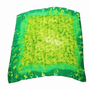 大判スカーフ ストール モノグラム シルク グリーン