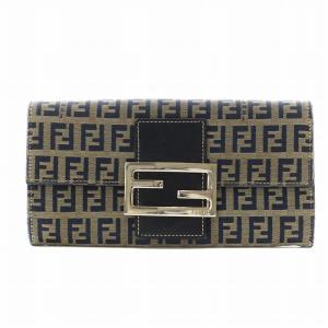 ズッキーノ マンマ 長財布 二つ折り 小銭入れ キャンバス レザー ベージュ 紺 ネイビー /AN30