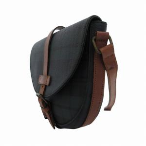 POLO RALPH LAUREN ショルダーバッグ クロスボディ 斜め掛け ストラップ レザー PVC ブラックウォッチ チェック 緑 グリーン