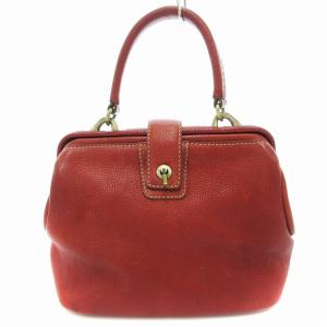 2WAY ショルダーバッグ ハンドバッグ レザー シボ革 赤 /JS GY18