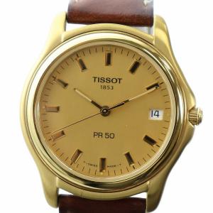 腕時計 ウォッチ クォーツ カレンダー付き 黄文字盤 ロゴ ゴールド色 J176/276K PR50 GY18