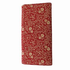 INDEN‐YA 長財布 ウォレット エンボス加工 花柄 レザー 鹿革 漆 赤 レッド /FF GY18