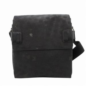 ショルダーバッグ ビジネス クロスボディ PVC レザー 総柄 マグネット 黒 ブラック /FF GY18