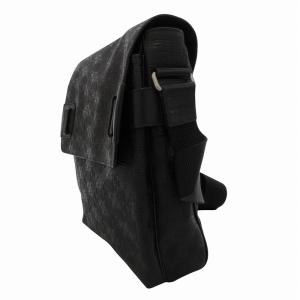 dunhill ショルダーバッグ ビジネス クロスボディ PVC レザー 総柄 マグネット 黒 ブラック /FF GY18