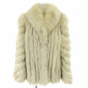 銀SAGA 銀サガ ファーコート 毛皮コート フォックス ハーフ F グレー /MW GY18