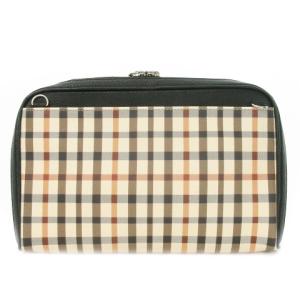 DAKS クラッチバッグ 2way ショルダーバッグ チェック ロゴ ベージュ /MN17 GY18