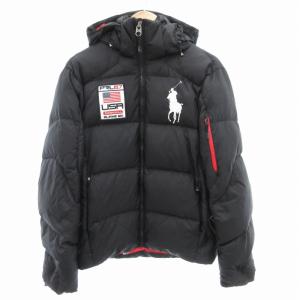 ダウンジャケット ビックポニー 刺繍 ナイロン S ブラック