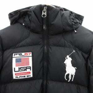 Polo by Ralph Lauren ダウンジャケット ビックポニー 刺繍 ナイロン S ブラック