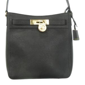 ショルダーバッグ レザー ロゴ ゴールド金具 黒 ブラック /MN15 GY18