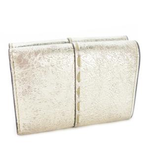 TORY BURCH 三つ折り財布 二つ折り財布 ウォレット 小銭入れあり レザー 革 ロゴ ハク メタリック シルバーカラー