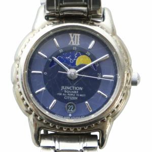 ジャンクション スクエア JUNCTION SQUARE 腕時計 ウォッチ クォーツ カレンダー付き 青文字盤