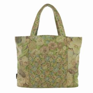 Think Bee 美品 トートバッグ 手提げ 花柄 ハート ビジュー キャンバス 黄色 イエロー 青 ブルー ピンク /FF