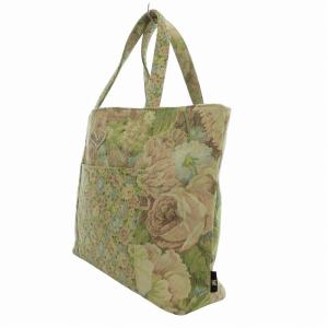 Think Bee 美品 トートバッグ 手提げ 花柄 ハート ビジュー キャンバス 黄色 イエロー 青 ブルー ピンク /FF