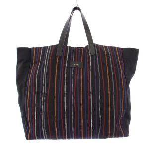 トートバッグ ハンドバッグ マルチストライプ 黒 ブラック マルチカラー /BB GY18 MT