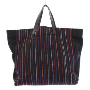 PAUL SMITH トートバッグ ハンドバッグ マルチストライプ 黒 ブラック マルチカラー /BB GY18 MT
