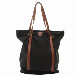 トートバッグ 手提げ レザー キャンバス ダークブラウン 茶 /FF GY17