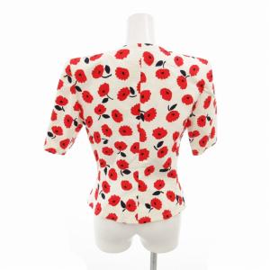 GIVENCHY ヴィンテージ セットアップ ブルゾン ひざ丈スカート ノーカラー 花柄 半袖 8 白 赤 ホワイト レッド