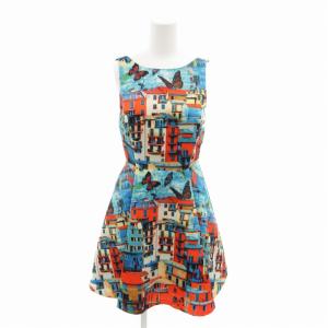 ワンピース 総柄 ノースリーブ ひざ丈 0 マルチカラー /HO 0426 GY17