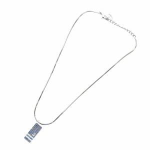 Christian Dior ネックレス トロッター アクセサリー ペンダント ロゴ スクエア 白 ホワイト 青 ブルー GY17 /MQ