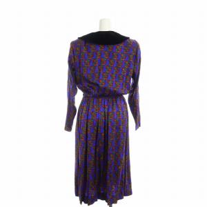 GIVENCHY NOUVELLE BOUTIQUE ヴィンテージ ワンピース 襟付き ロング 長袖 総柄 花柄 フレア