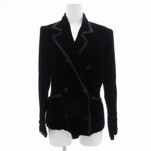 NOUVELLE BOUTIQUE ヴィンテージ ベロア ジャケット ダブル ノッチドラペル 8 ブラック