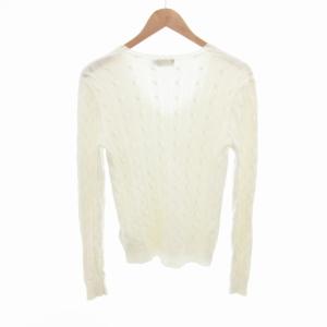 POLO RALPH LAUREN ケーブル ニット セーター ロゴ 刺繍 ポニー 薄手 長袖 S 白 ホワイト /HO 0426 GY18