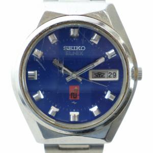 エルニクス ELNIX 腕時計 ウォッチ 電磁テンプ デイデイト カレンダー付き 9面 カットガラス 青文字盤