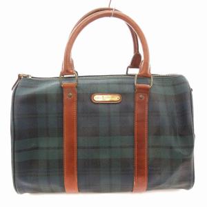 【美品】ポロ ラルフローレン 大容量 ビジネス バッグ グリーン ブラシ付き ブラックウォッチ ボストンバッグ 大きめバッグ ブラシ付き