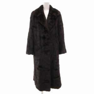 エンバ EMBA 銀サガ ファーコート ミンク 毛皮 ロング丈 茶 ダークブラウン GY18 /TZ