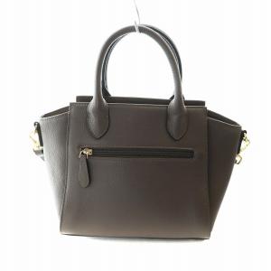 BARCOS ハンドバッグ ショルダー 2WAY ロゴ レザー 茶 ブラウン GY13 /MQ