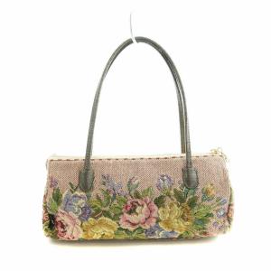 Think Bee ハンドバッグ タグ付き ロゴ 花柄 キャンバス ピンク GY13 /MQ