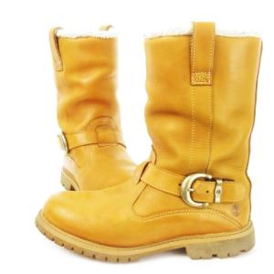Timberland ハーフブーツ レザー 革 ボア ベルト 24.5cm 茶 ブラウン 23673 /CK17 GY13