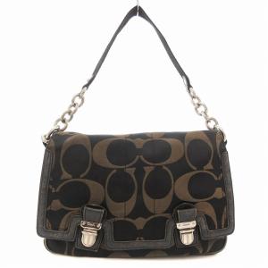 COACH ショルダーバッグ ハンドバック 2WAY シグネチャー ダークブラウン /AE