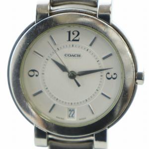 腕時計 ウォッチ クォーツ カレンダー付き ロゴ 白文字盤 シルバー色 W516 GY18 /MQ