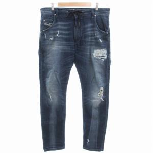 KROOLEY CB-NE ジョグジーンズ デニムパンツ ストレッチ ダメージ加工 ジップフライ W34