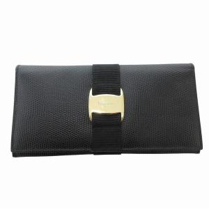 ヴァラ 長財布 ウォレット 二つ折り PVC ロゴ 黒 ブラック /FF GY18