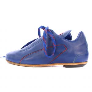 日韓ワールドカップ記念 ローカットスニーカー シューズ レザー ロゴ 35 青 ブルー /BB GY18