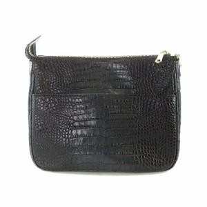 A.D.M.J. ショルダーバッグ 斜め掛け クロコ 型押し ロゴ ゴールド金具 茶 ブラウン GY18 /MQ