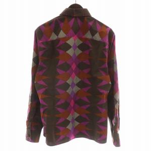 Emilio Pucci シャツ 総柄 M ブラウン パープル マルチカラー