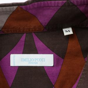 Emilio Pucci シャツ 総柄 M ブラウン パープル マルチカラー