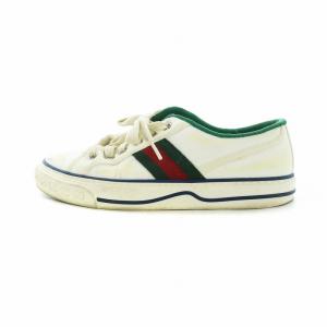 テニススニーカー シューズ 靴 ロゴ キャンバス シェリーライン シグネチャー柄 36 23cm 白 ホワイト