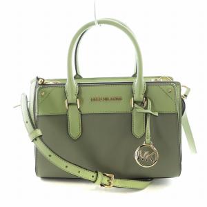 トートバッグ ショルダー 2WAY バイカラー ロゴ レザー 緑 グリーン 35H1G9MS2T GY13