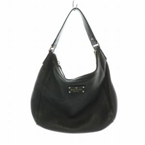 ショルダーバッグ ワンショルダー ハンドバッグ レザー 皮革 シボ革 ロゴ ファスナー開閉 黒 ブラック