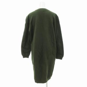 GUCCI ヴィンテージ スウェット ワンピース ロング 長袖 裏起毛 刺繍 L グリーン 緑 /JS GY18